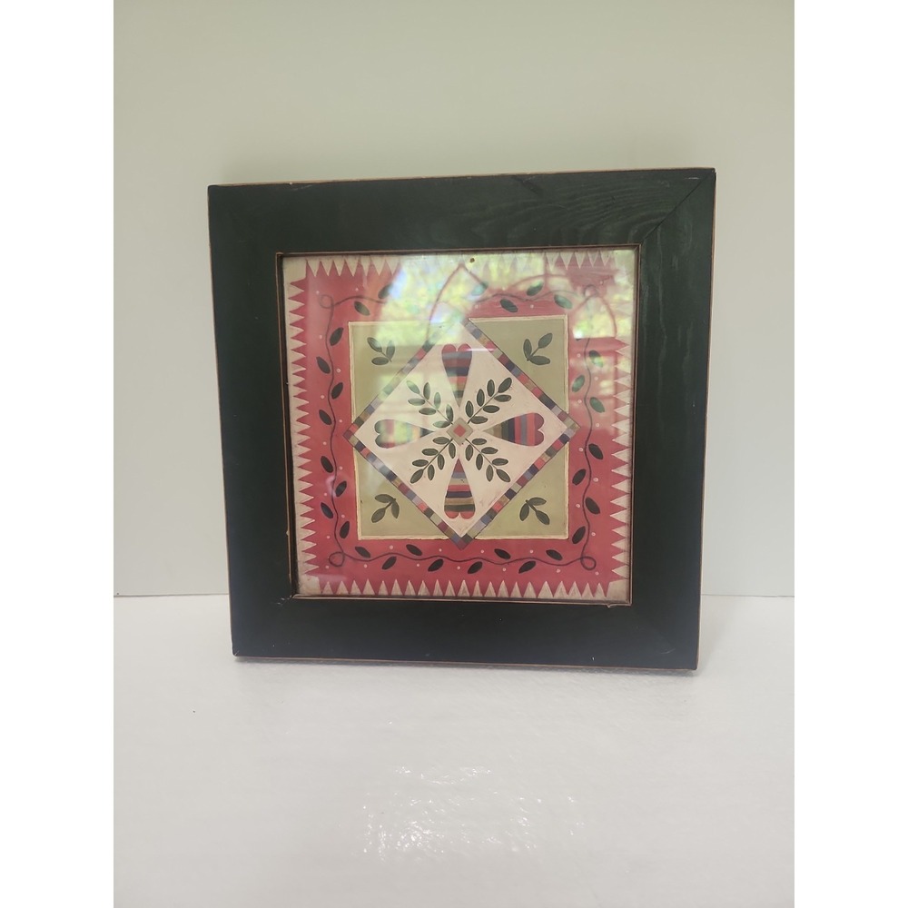 Hearts &‎ Leaves Wood Framed Picture  10.5 X 10.5 Inches